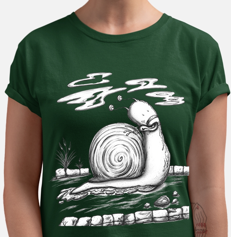 Camiseta Caracol Preta e Branco