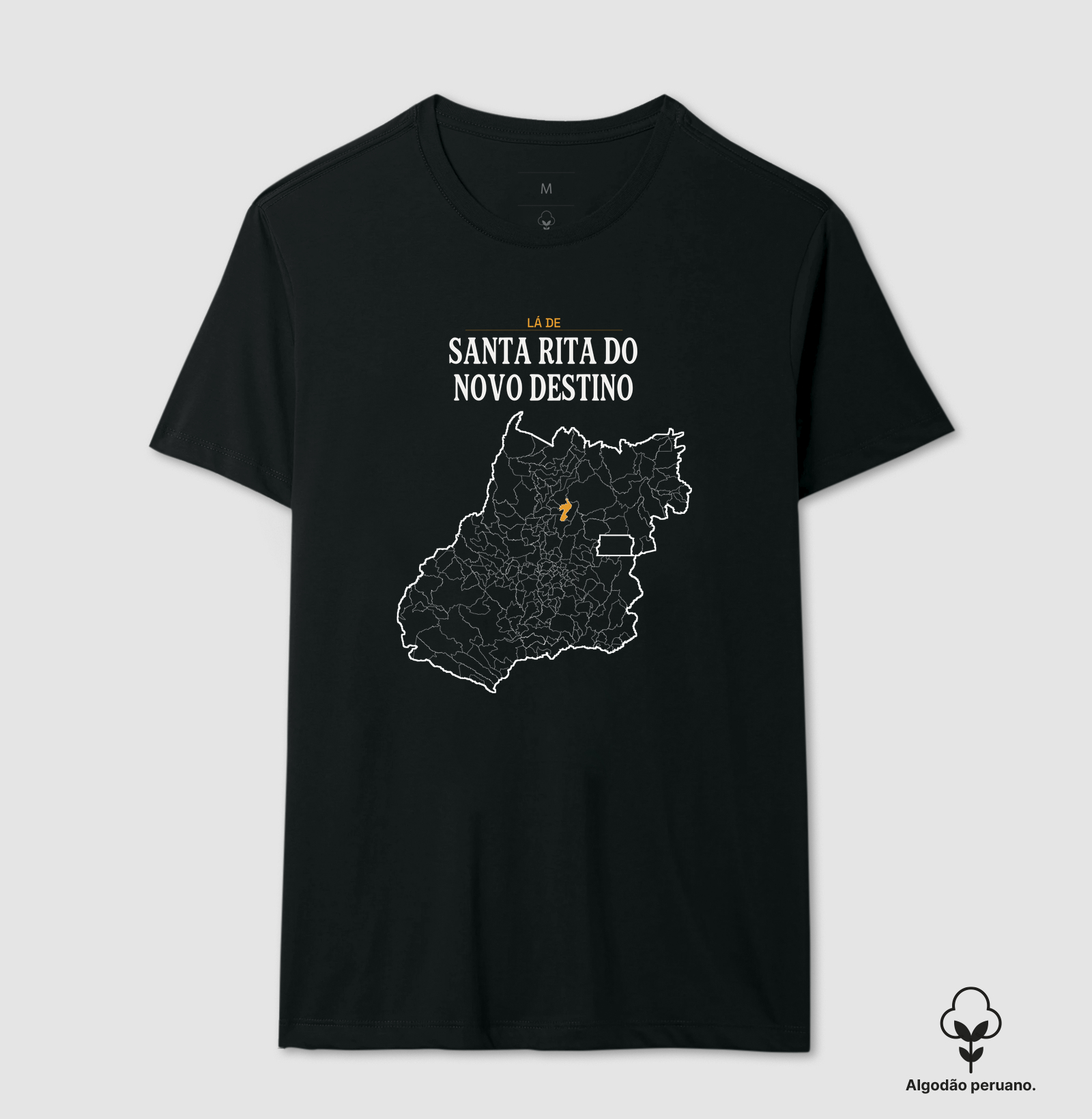 Santa Rita do Novo Destino | Território GO - Camiseta Algodão Peruano