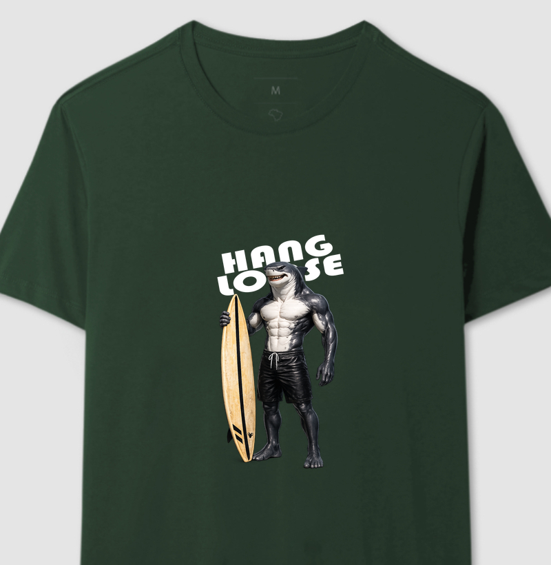 Camiseta Tubarão Surfista - Hang Loose