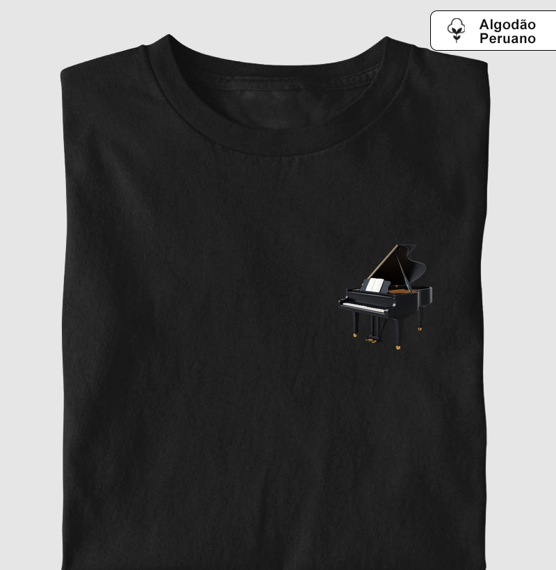 PIANO MINIMALISTA REAL - Camiseta Algodão Peruano
