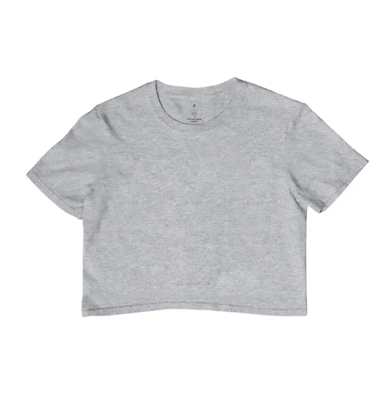 Cropped básica cinza-mescla