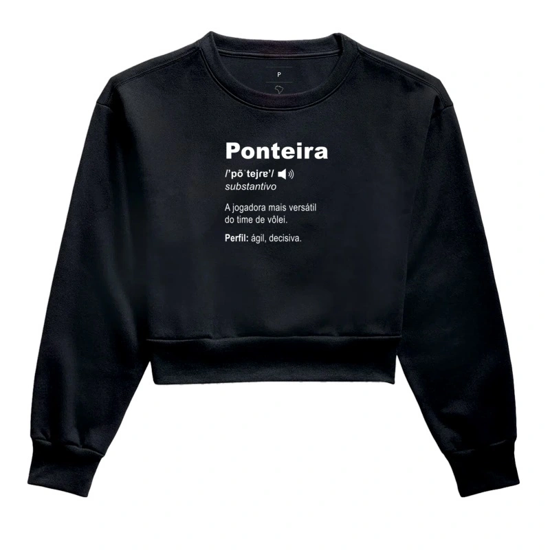 Moletom Cropped Ponteiro Voleibol