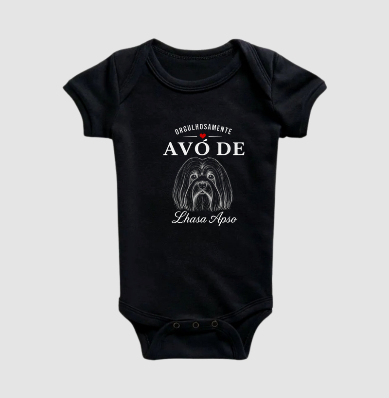 Orgulhosamente Avó de Lhasa Apso - Body Infantil