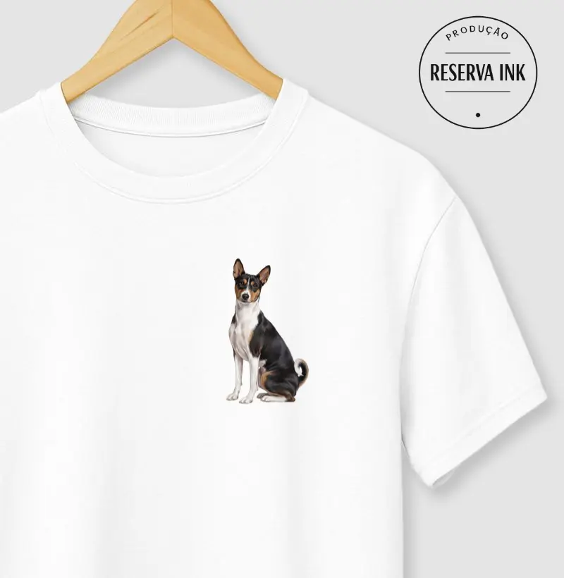 Basenji Preto e Branco Minimalista