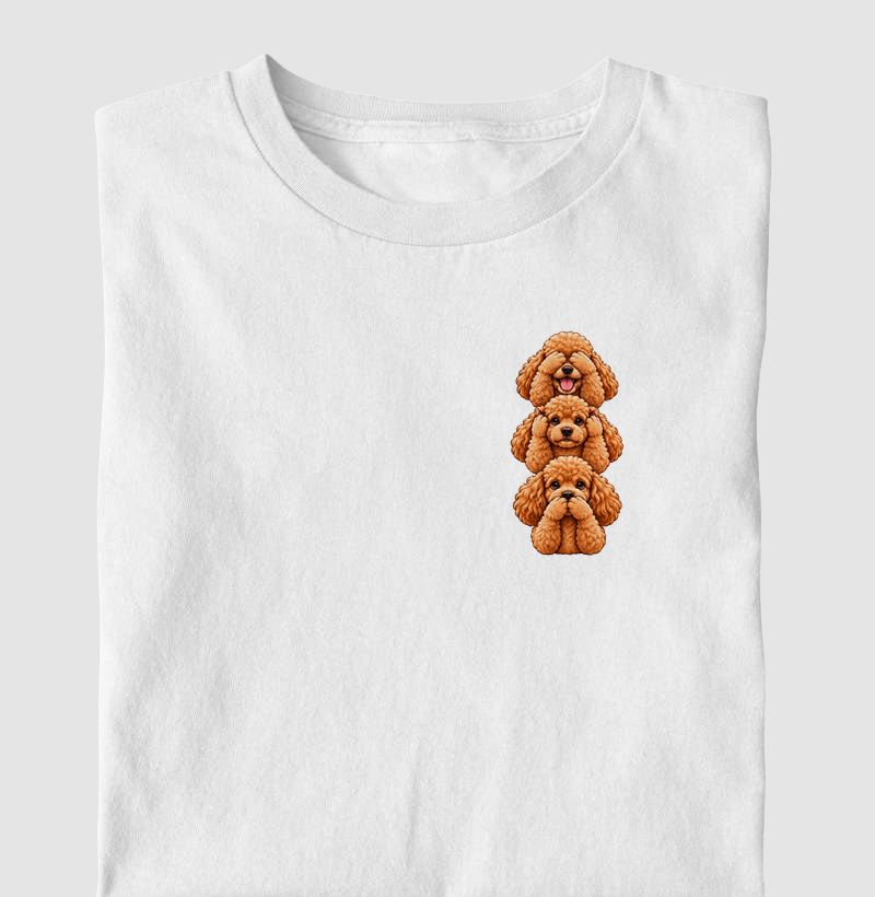 Ver, ouvir e falar versão Poodle (minimal) - Camiseta Infantil