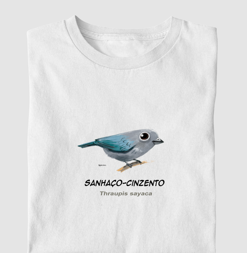 Sanhaço-cinzento, aquele azul turqueza que adora comer fruta.