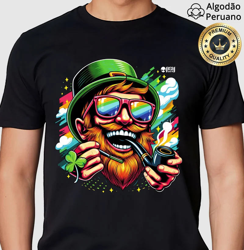 Leprechaun e seu Cachimbo Mágico (Algodão Peruano)
