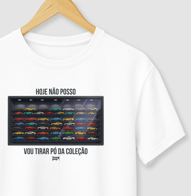 Camiseta colecionador miniaturas hoje não posso
