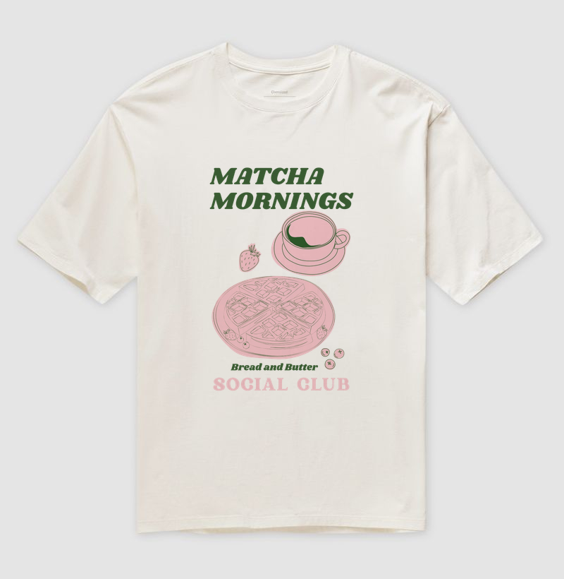Camiseta Oversized Matchá Mornings