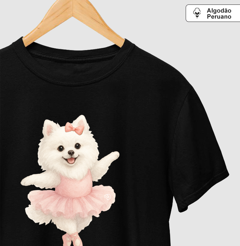 Spitz Alemão Balet - Camiseta Algodão Peruano