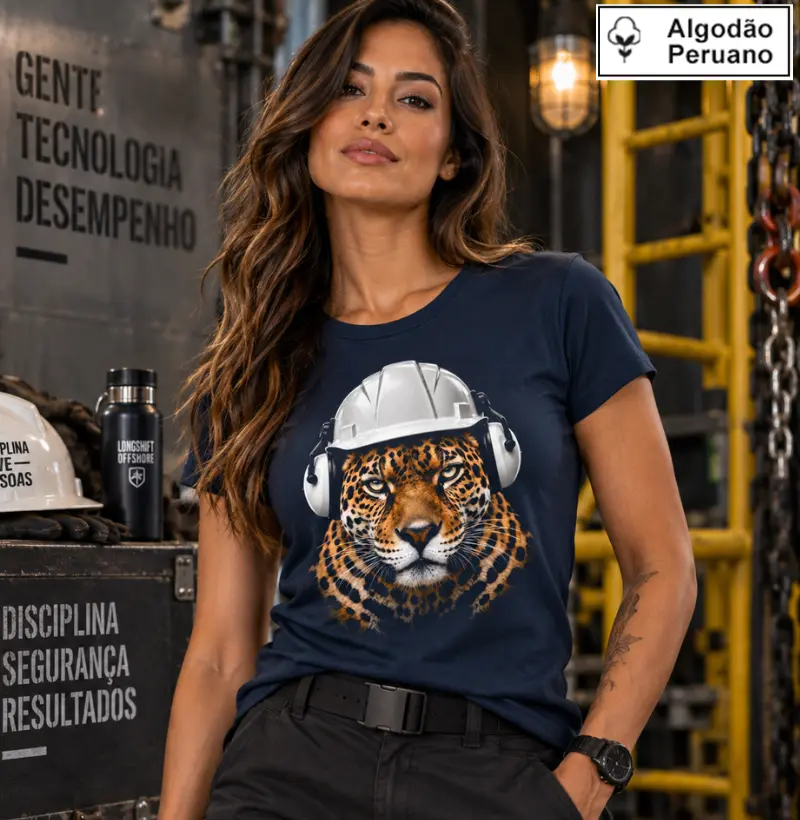 Foco Animal Onça - Camiseta Algodão Peruano