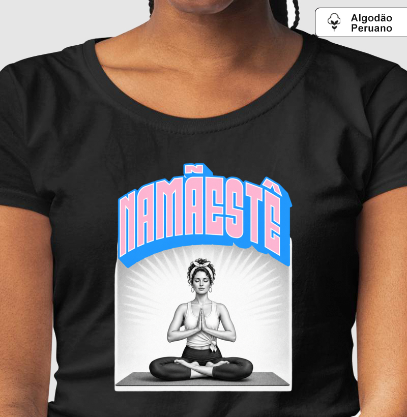 Namãestê Saudação 1 - Camiseta de Algodão Peruano 