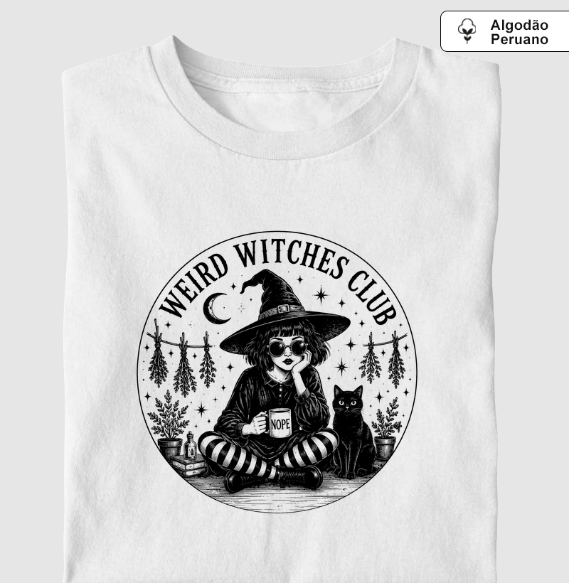 Weird Witches Club - Camiseta Algodão Peruano