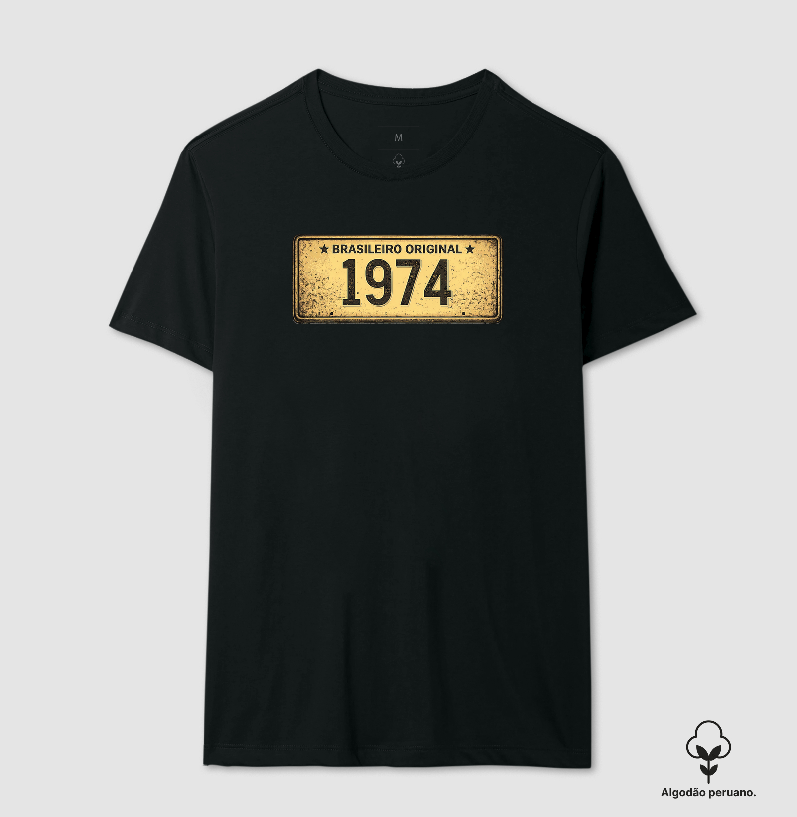 BRASILEIRO PLACA AMARELA 1974 - Camiseta Algodão Peruano