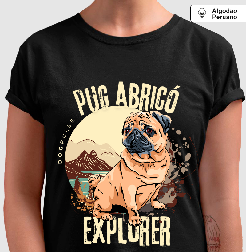 Camiseta Algodão Peruano Dog Pulse Pug Abricó Explorer – Joyful Journeys