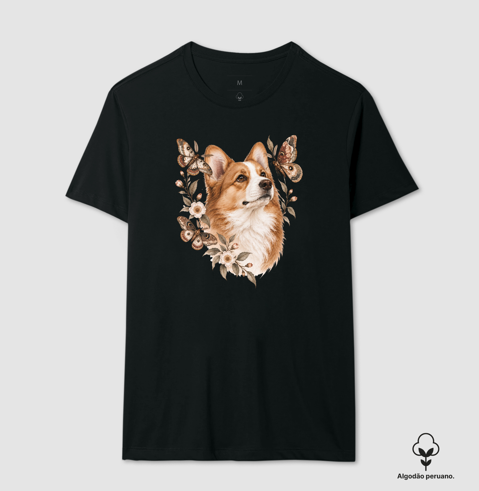 Corgi Artístico - Camiseta Algodão Peruano