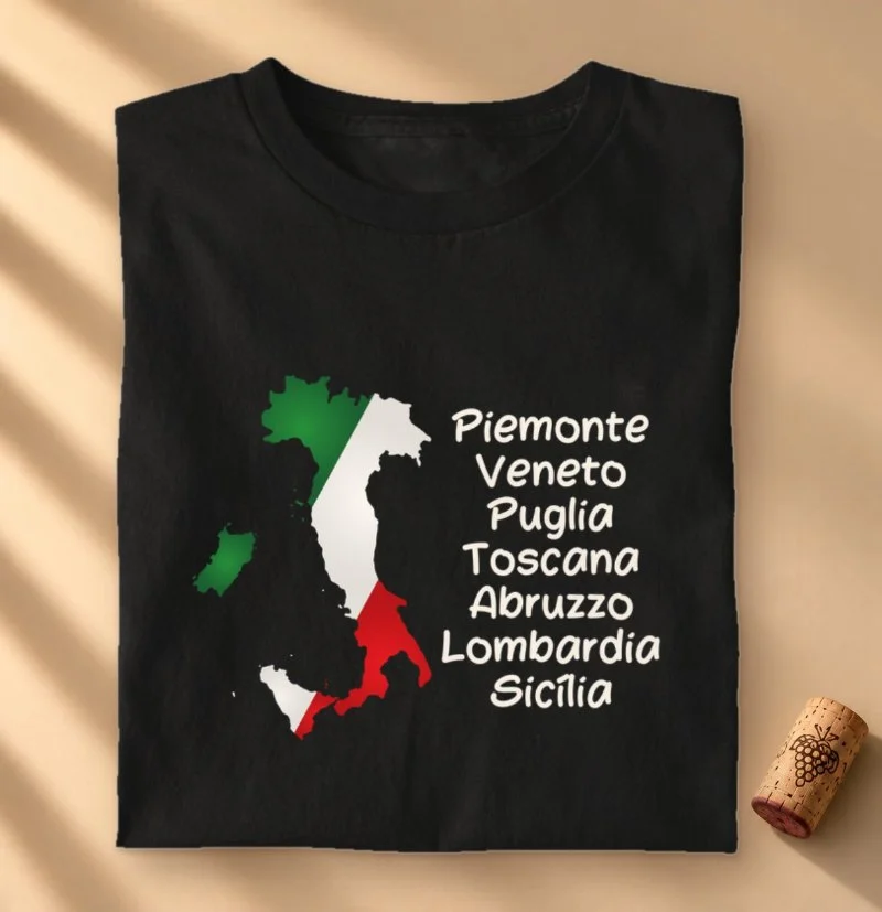 Camiseta Vinho - Regiões da Itália