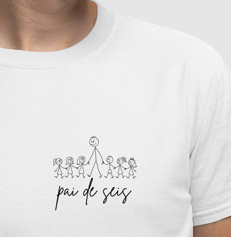 Camiseta Pai de seis - Cartoon
