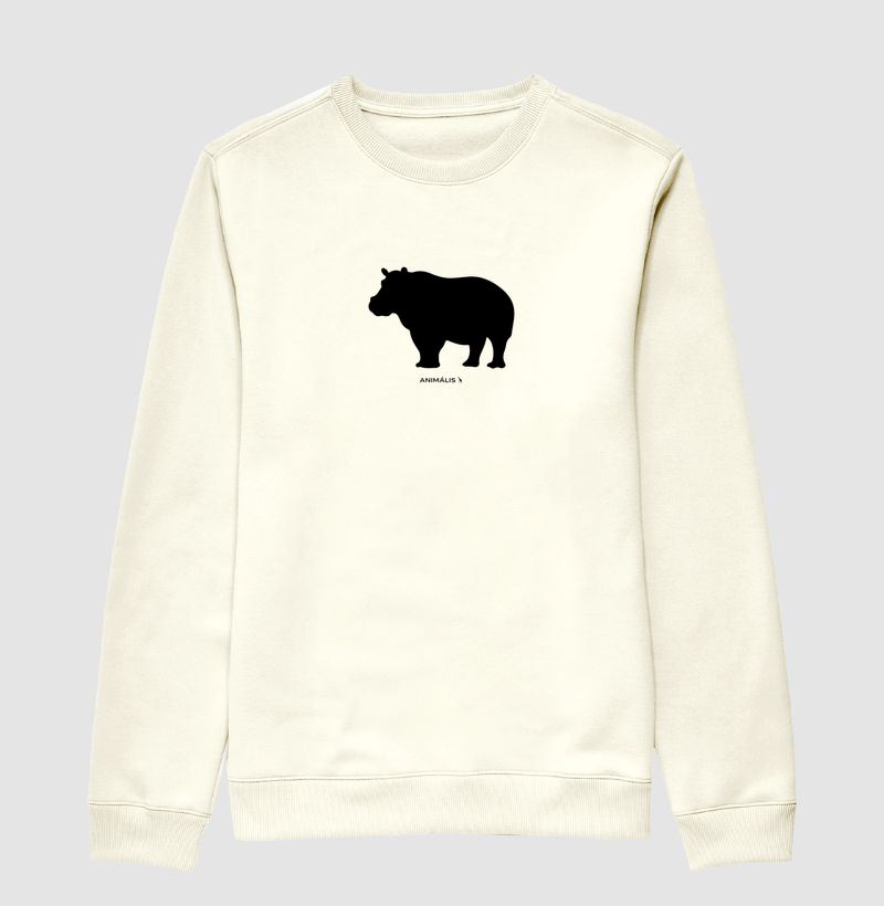 Suéter Moletom Hipopótamo 100% Algodão 