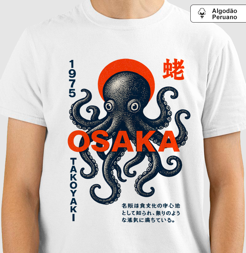 Arte Japonesa Osaka Octopus Algodão Peruano 