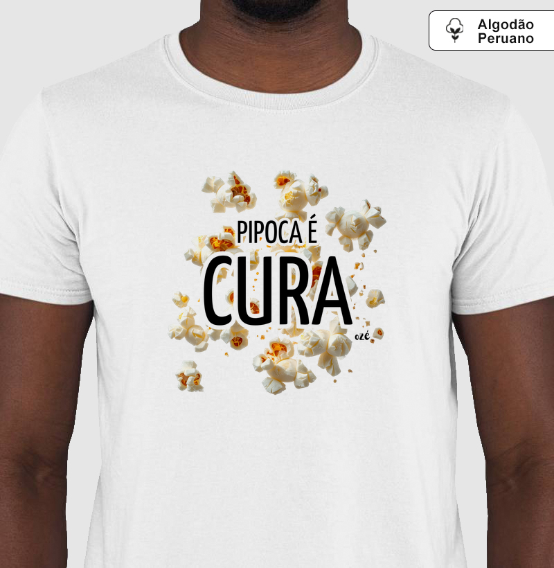 Obaluaê - Pipoca é cura - Camiseta Algodão Peruano