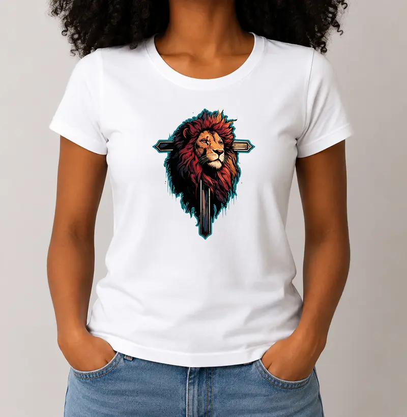 Camiseta Feminina Cruz Leão