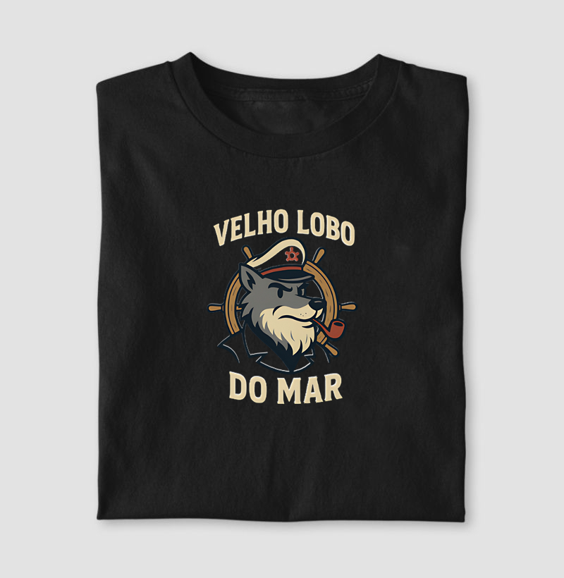 Camiseta de dia dos pais - Velho lobo do mar - Algodão 30.1 