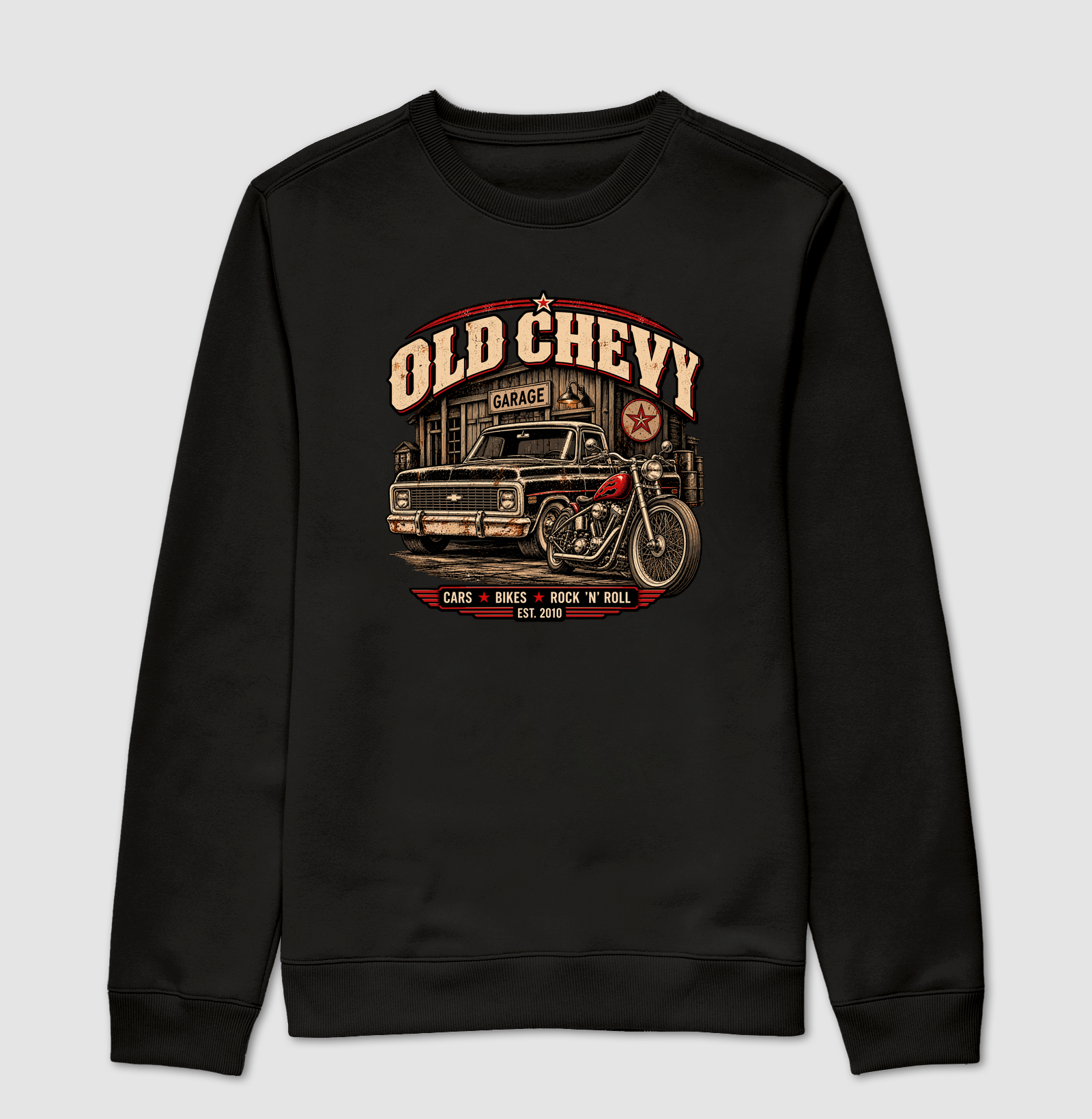 Garage Run | Road Rebels - Old Chevy - Suéter Moletom