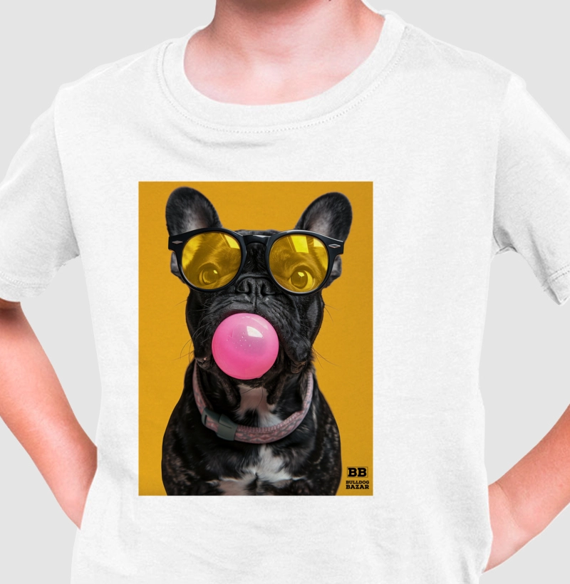 Camiseta Infantil Bulldog Frances "Chiclete 2"