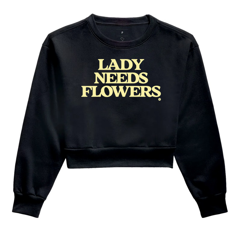LADY NEEDS FLOWERS - Cropped Moletom