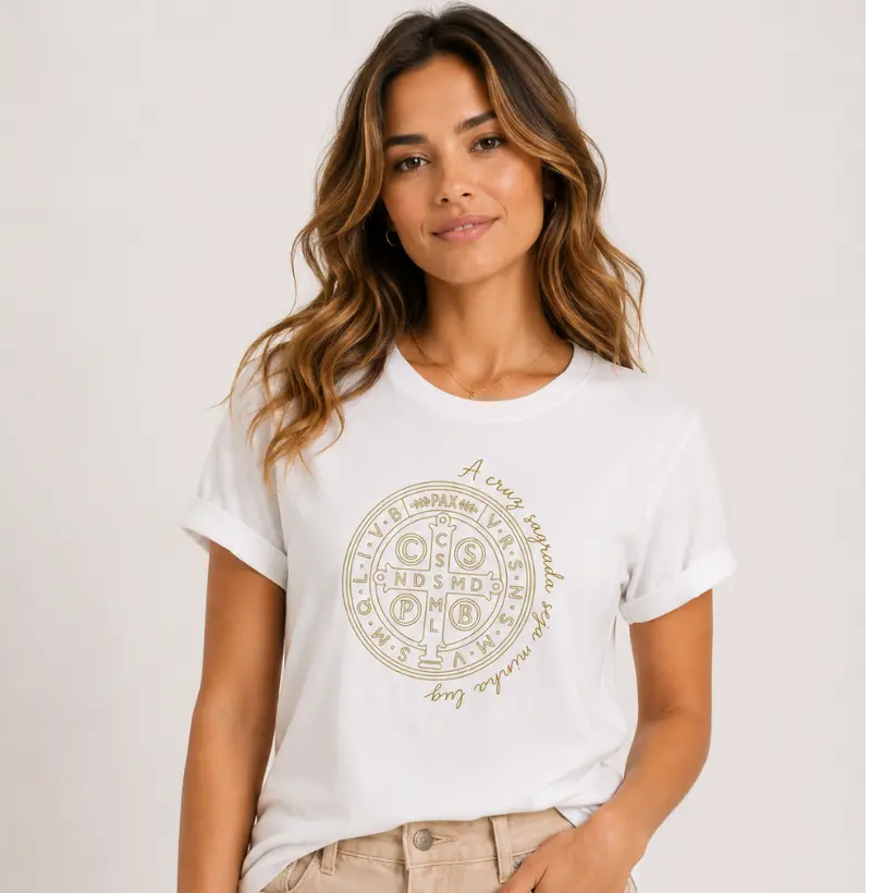Camiseta Medalha de São Bento Bronze