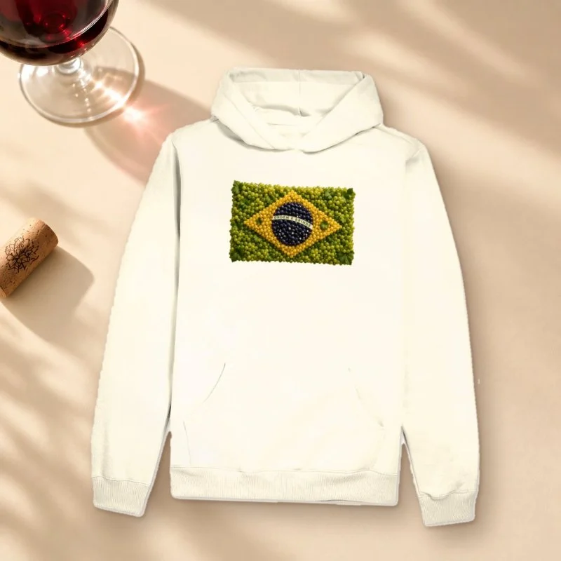 Hoodie Moletom Vinho - Brasil em Uvas - Hoodie Moletom