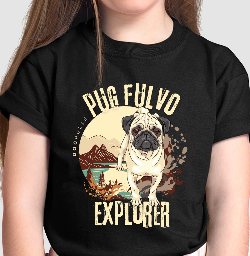 Camiseta Infantil Dog Pulse Pug Fulvo Explorer – Endless Curiosity