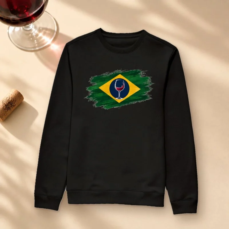 Moletom Brasil & Vinho - Suéter Moletom