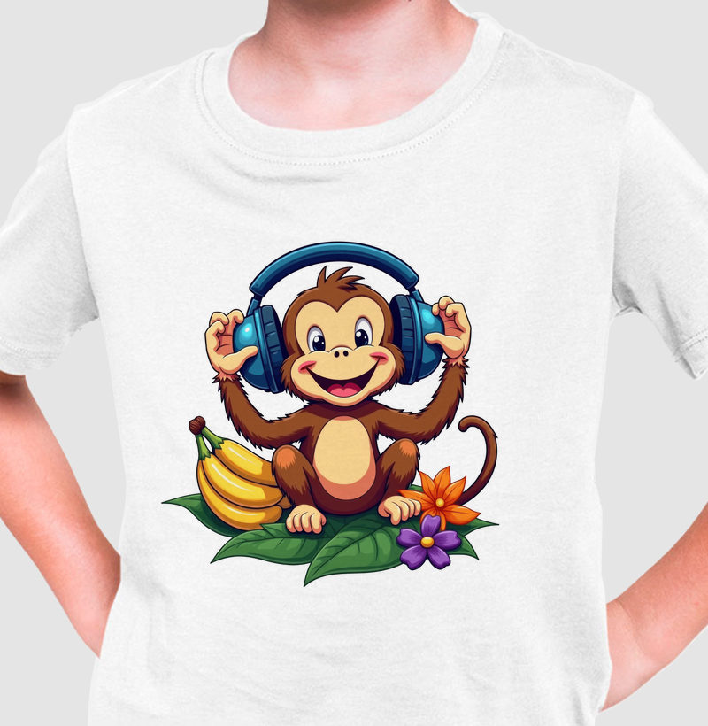 Macaco com Fones de Ouvido