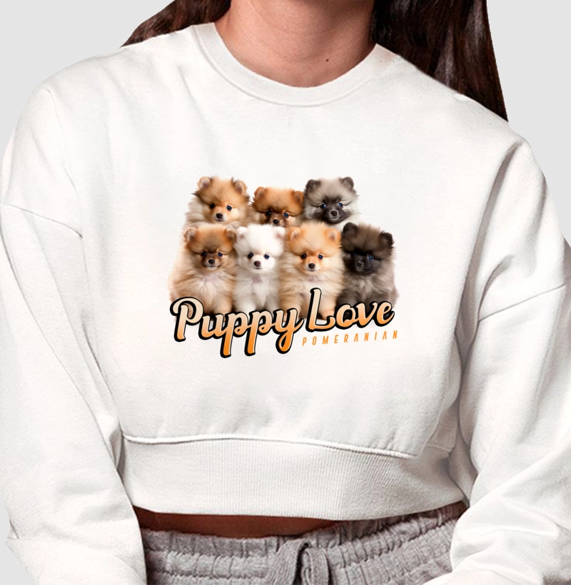 Moletom Cropped Pomerania Puppy Love 02