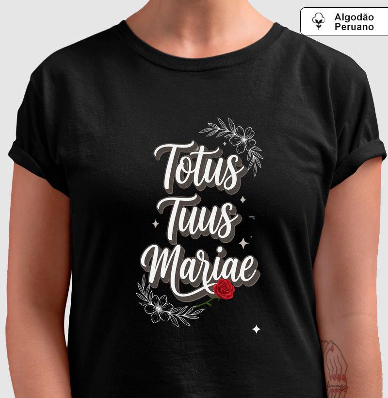 Camiseta Algodão Peruano Totuus Tuus Mariae