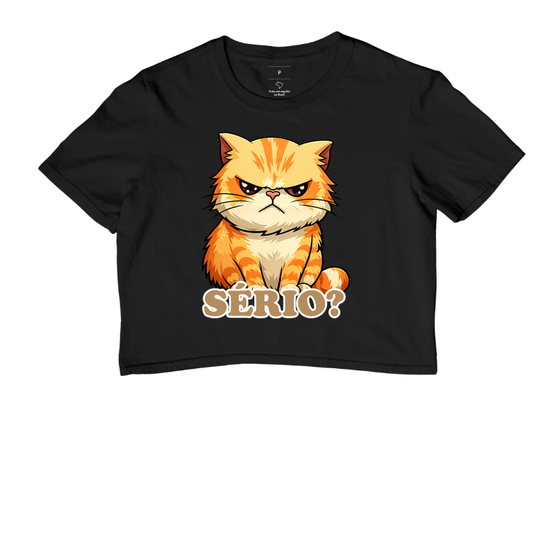 Camiseta Gato Rabugento "SÉRIO?"