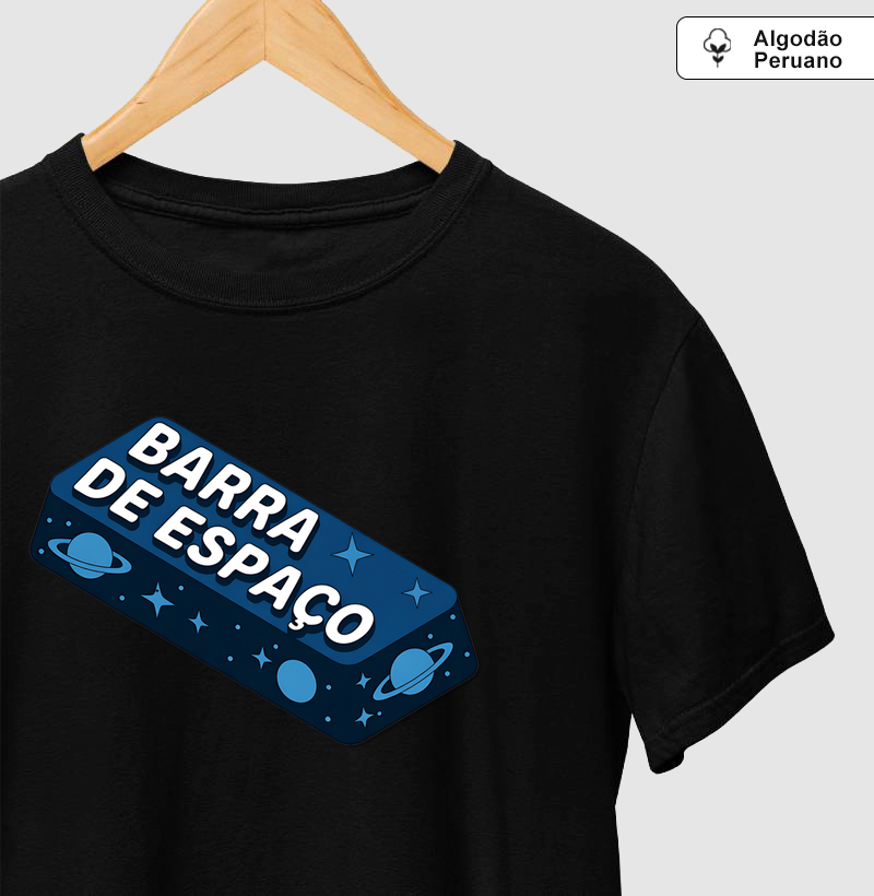 Camiseta Algodão Peruano Barra de Espaço - Camiseta Algodão Peruano