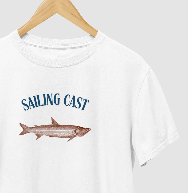Camiseta 100% Algodão Sailing Cast Fish