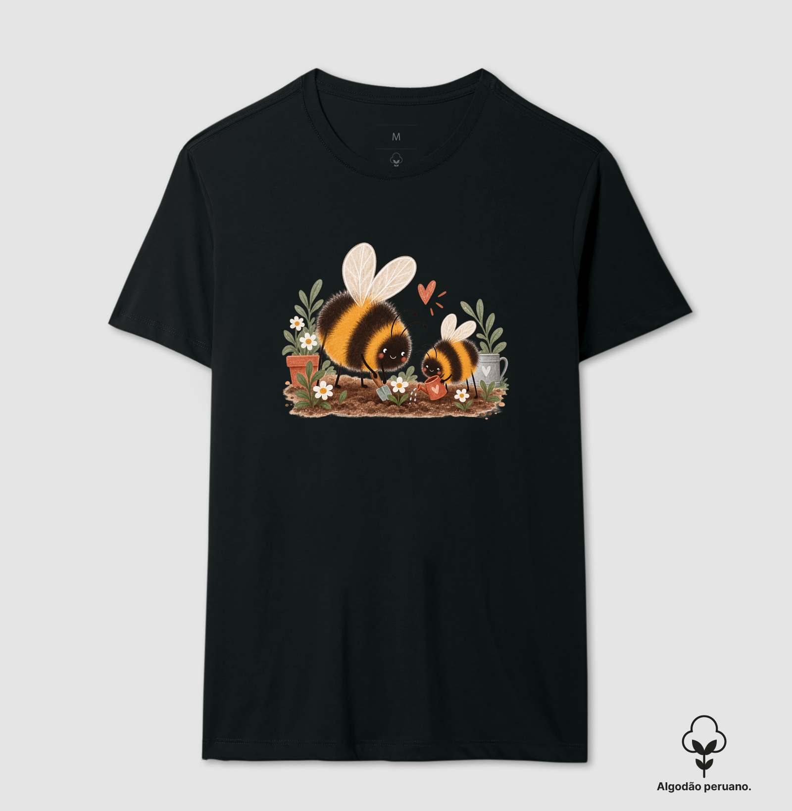 Abelhinhas — Cultivando Amor - Camiseta Algodão Peruano