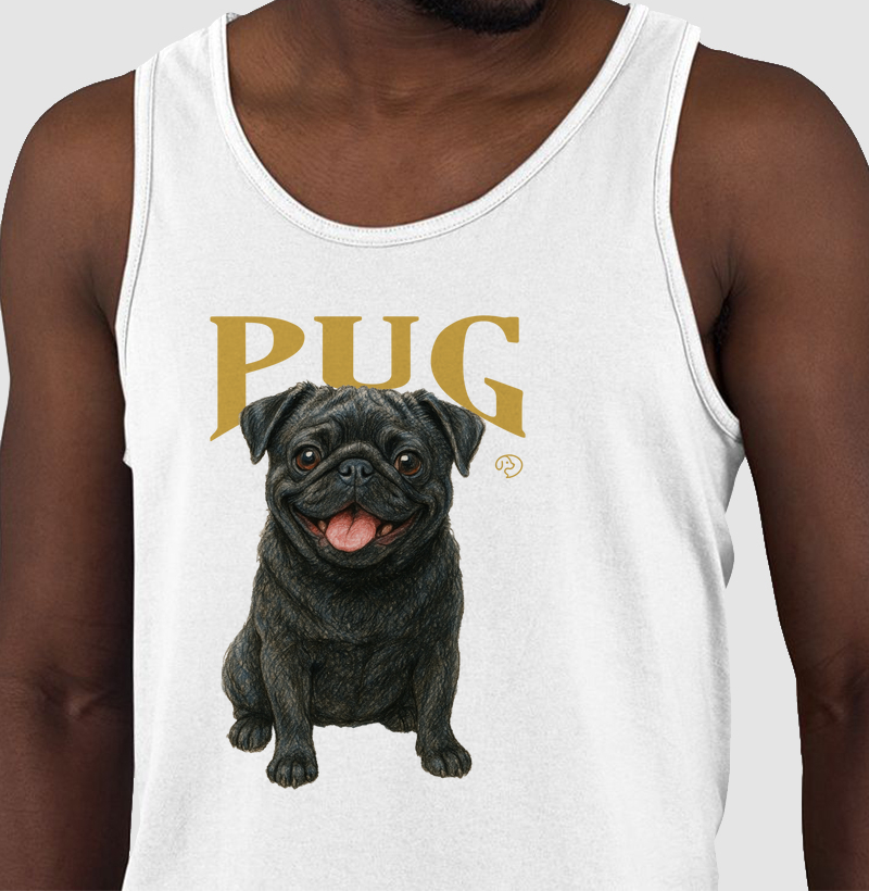 Pug Preto Vintage