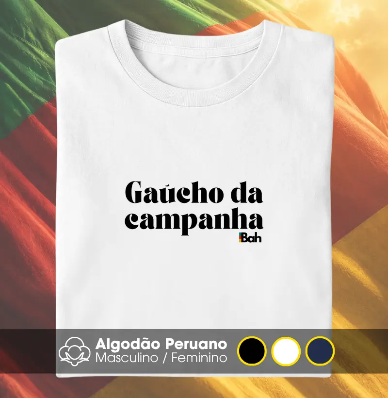Gaúcho da campanha - Camiseta Algodão Peruano