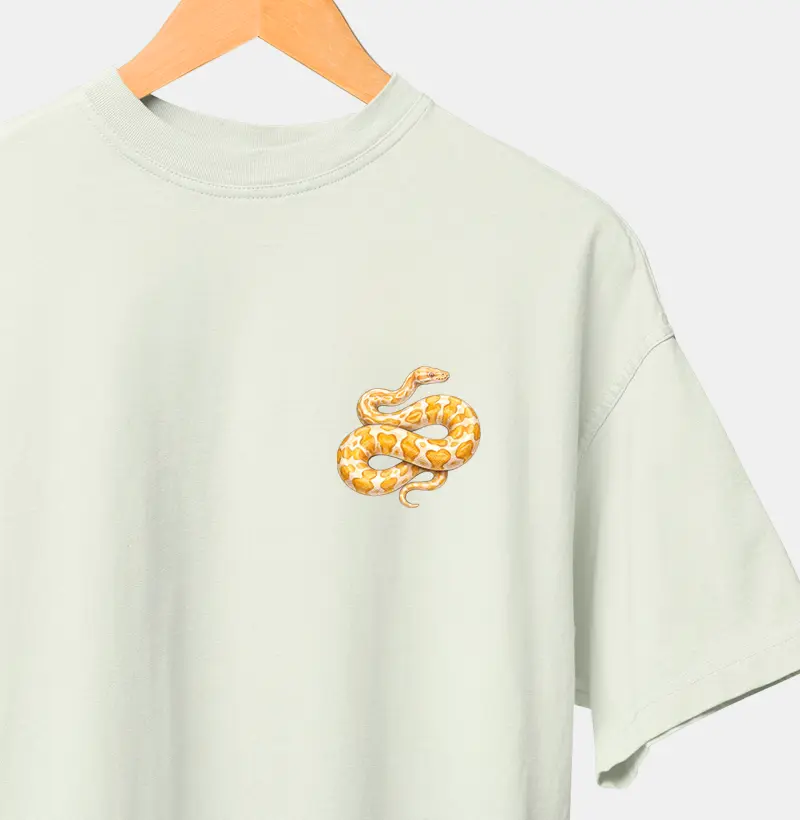 Répteis - Mini - Píton-bola albina - Oversized - Camiseta Oversized