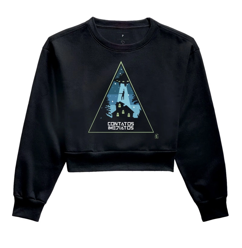 Cropped Moletom Contatos Imediatos
