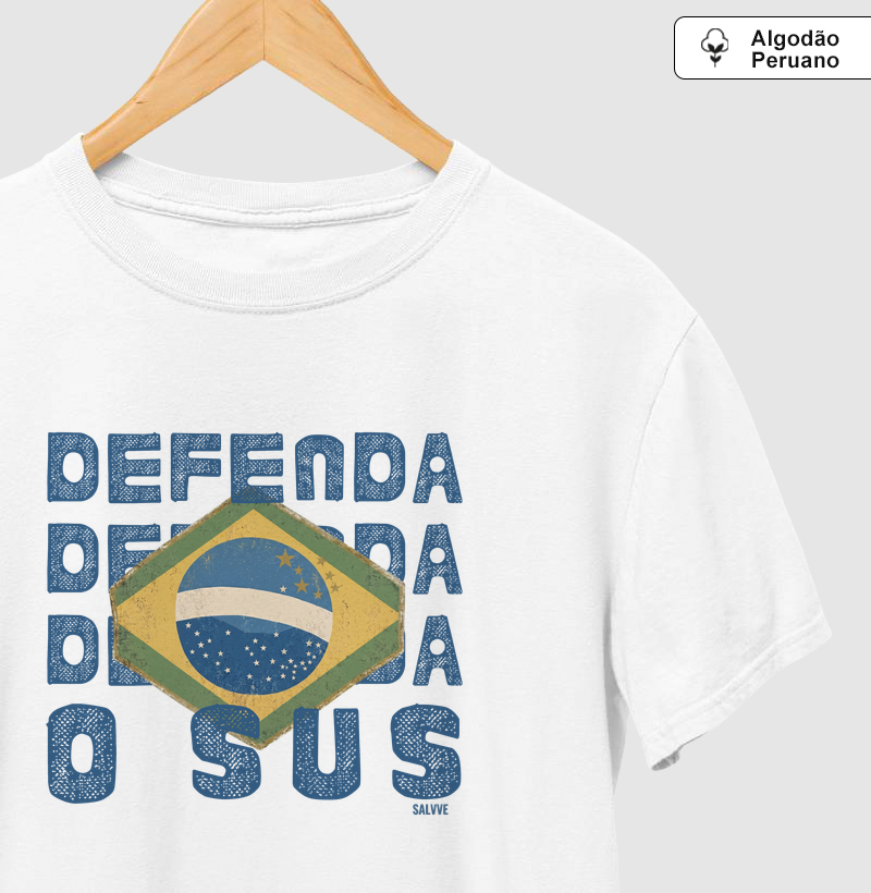 Defenda o SUS - Camiseta Algodão Peruano
