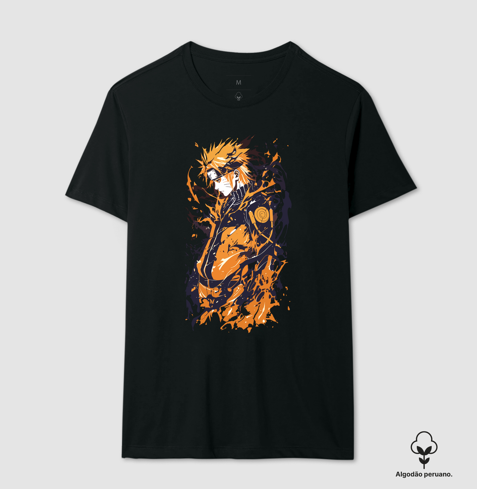 Naruto Chakra da Raposa - Camiseta Algodão Peruano
