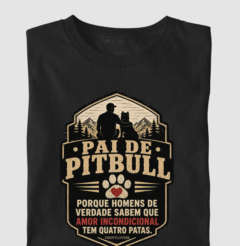PAI DE PITBULL PORQUE HOMENS DE VERDADE SABE QUE AMOR INCONDICIONAL TEM QUATRO PATAS.