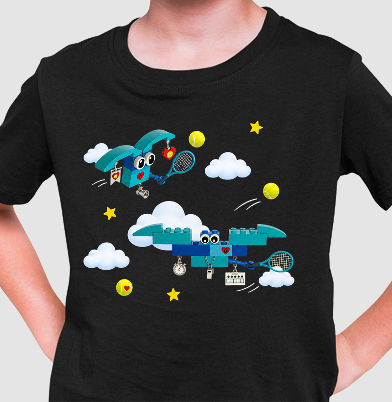 Gentilício e Burublinho tenistas - Os Bichos da Dona Öta - Camiseta Infantil