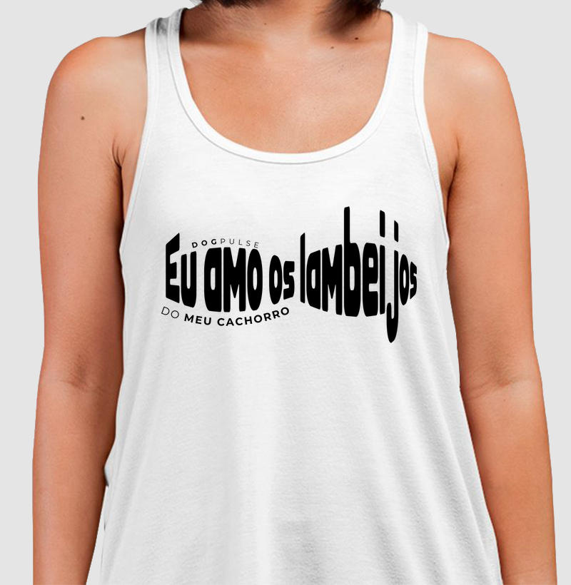 Camiseta Regata Eu Amo os Lambeijos do Meu Cachorro Dog Pulse